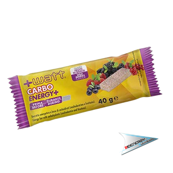 +Watt-CARBO ENERGY+ (Confezione 20 barrette da 40 gr)   Frutti di Bosco  